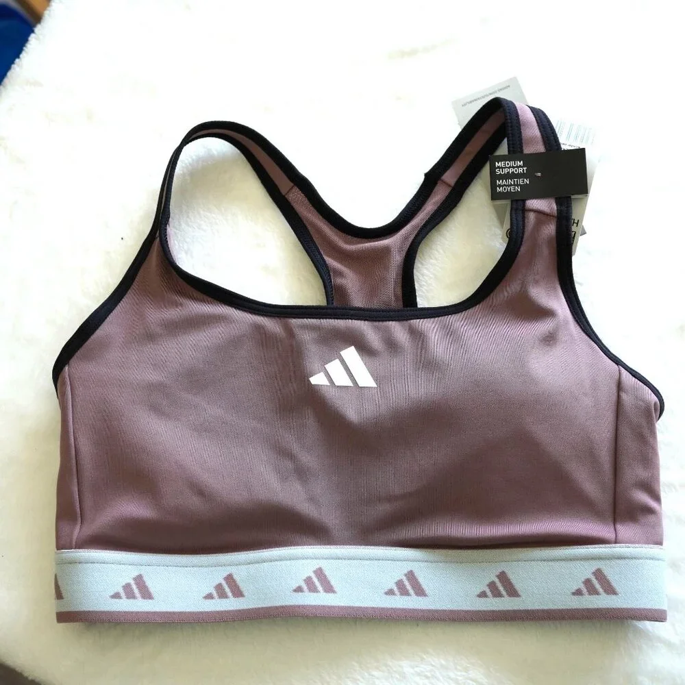 NWT Adidas Hyperglam Powerreact Medium Support‎ Techfit Sports Bra XSAC 32AC